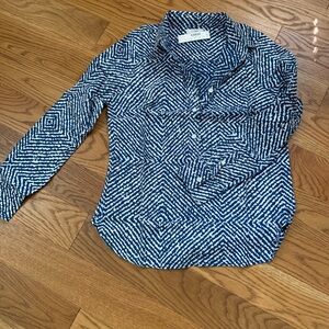 J. Crew Navy Geometric print Button Down Shirt